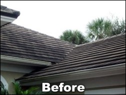 Shingled roof cleaning before
