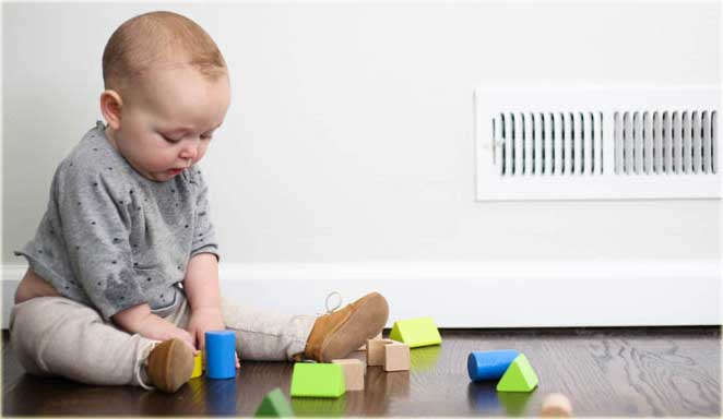 Baby Playing Next to Vent
